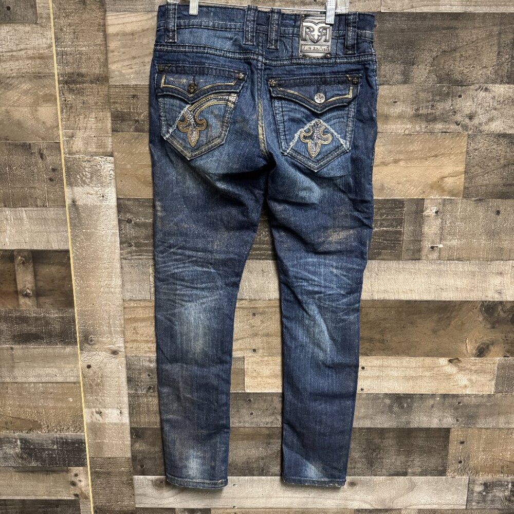 Rock Revival Ayaan Biker Jeans Mens Size 31 (Measures 34x33) - Picture 2 of 7